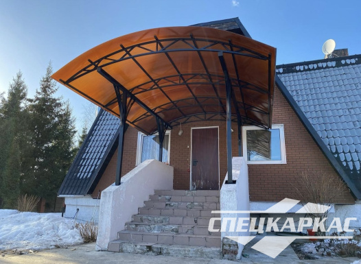 Навес из поликарбоната над входом в дом №46 - фото 1417