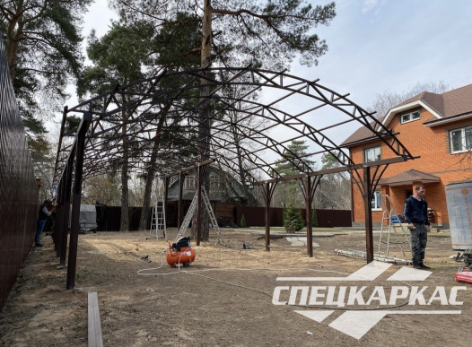 Навес из поликарбоната для автомобилей с измененной геометрией №39 - фото 1347