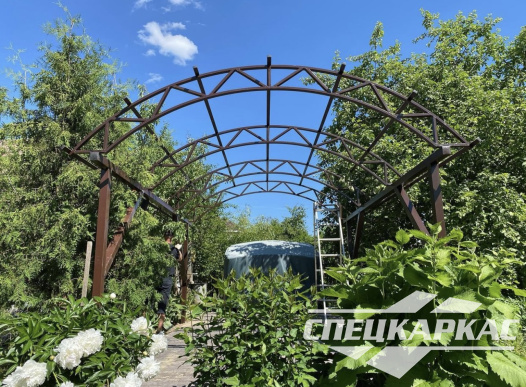 Навес из поликарбоната для зоны барбекю №21 - фото 1168