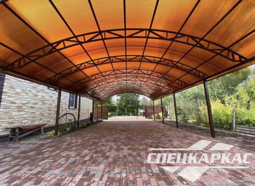 Навес на 4 машины из поликарбоната №87 - фото 1829