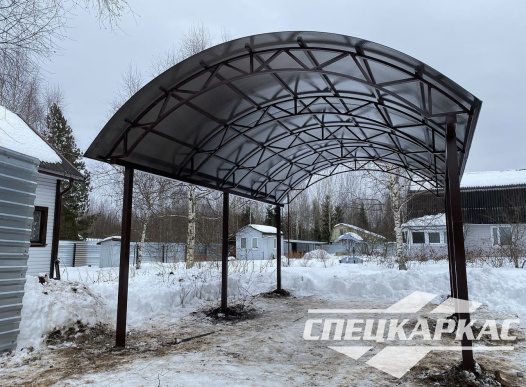 Навес для машины из поликарбоната №48 - фото 1438