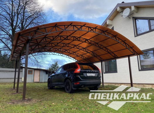 Арочный навес из поликарбоната на две машины №72 - фото 1678