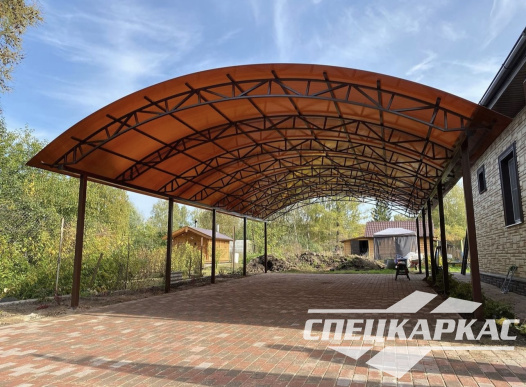 Навес на 4 машины из поликарбоната №87 - фото 1826