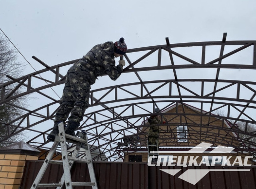 Большой, усиленный навес для автомобилей из поликарбоната №60 - фото 1554