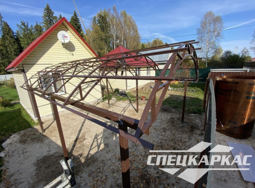 Арочный навес из поликарбоната на две машины №83 - фото 1782