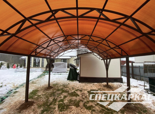 Навес для машины с декоративными раскосами №59 - фото 1549