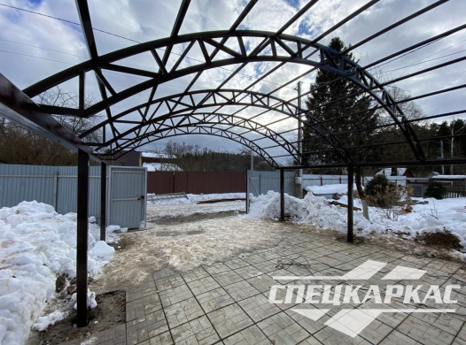 Арочный навес из поликарбоната для парковки двух автомобилей №6 - фото 1025