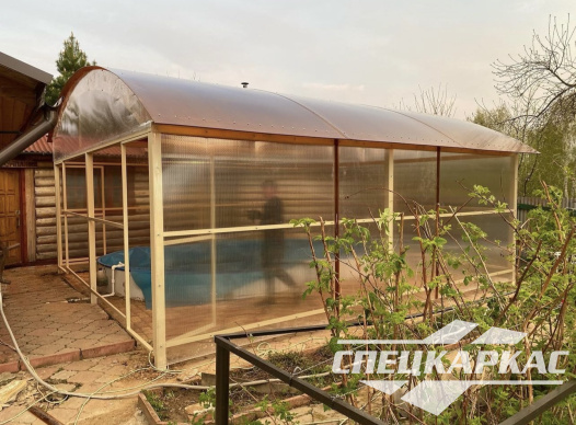 Навес из поликарбоната павильонного типа для бассейна №30 - фото 1262